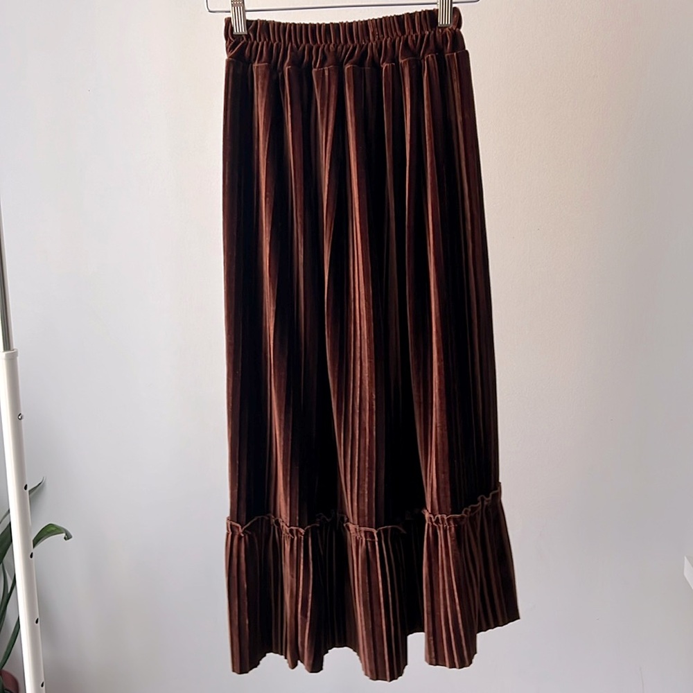 Unbranded velvet pleated skirt midi S